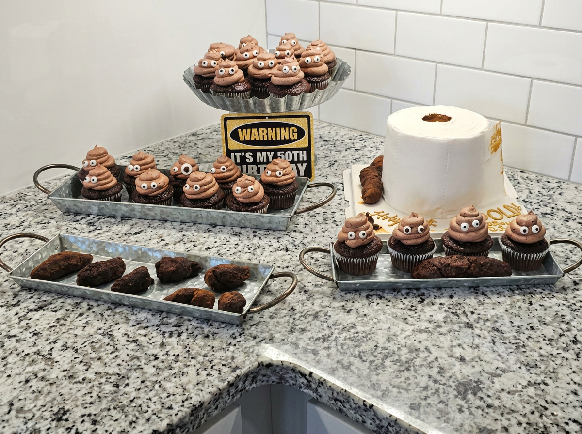 Poop emoji cupcakes